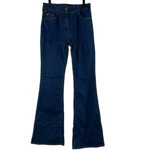 Sandro Womens Flare Jeans Mid Rise Dark Wash France Cotton Blend Sz 34 US 2